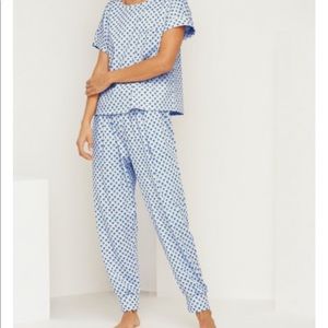Roller Rabbit quilted hearts tee pajama set M